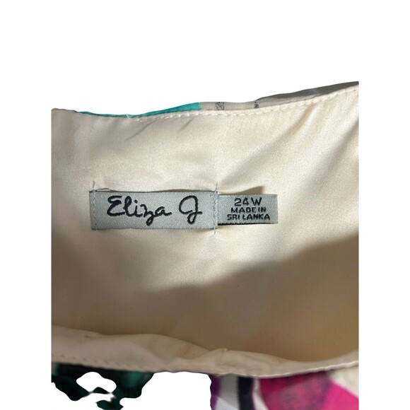 ELIZA J Floral Print Watercolor Plisse Pleated  Maxi Plus 24W Fairy Whimsical - Picture 5 of 9